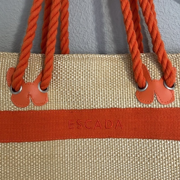 Escada Sunset Heat Straw Market Tote - Picture 4 of 17